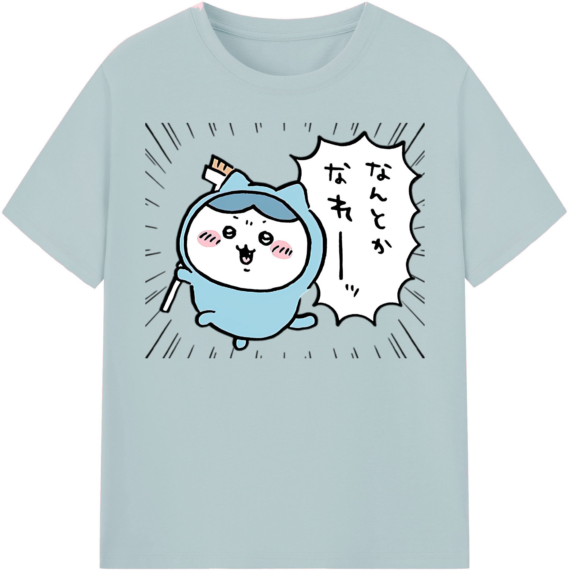 （画像用） ちいかわ ハチワレ Chii-kawa hachiware 綿100％半袖Tシャツ（フロントプリント）